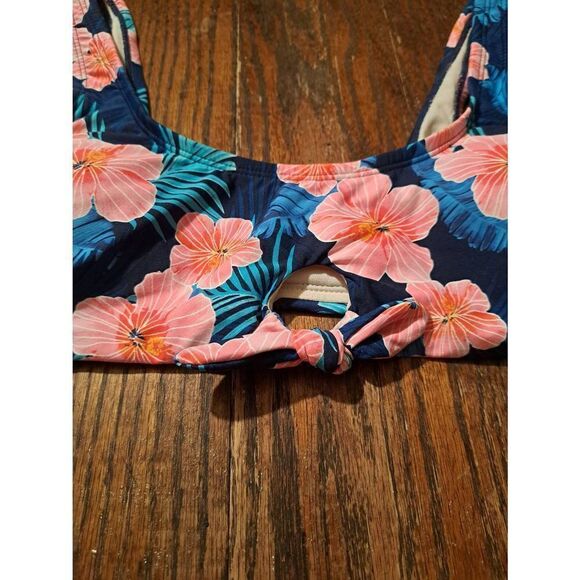 New Large Ocean Gear Padded Pink Blue Bikini Swimsuit Bathing Suit Top NWT - Picture 3 of 7